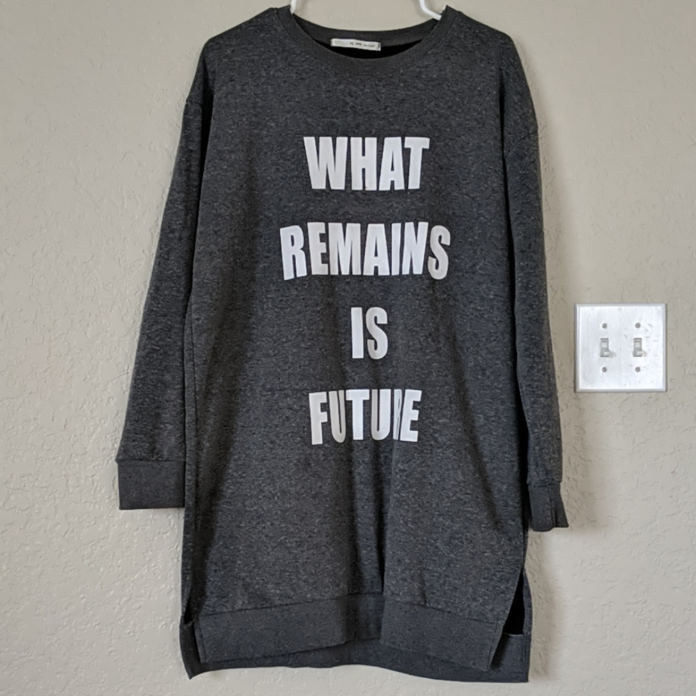 fleece-lined tunic sweatshirt